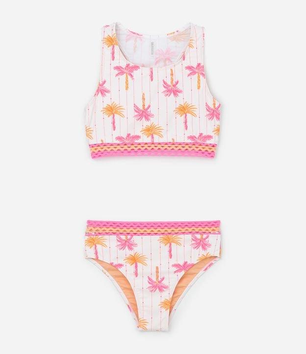 Biquini Infantil em Microfibra com Estampa Tropical - Tam 5 a 14 Anos - 1