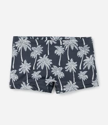 Sunga Boxer Infantil com Estampa de Coqueiros - Tam 5 a 14 Anos