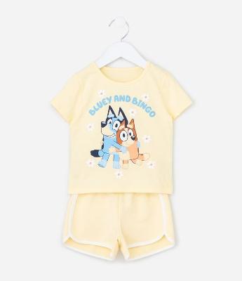 Conjunto Infantil em Algodão com Estampa Bluey - Tam 1 a 6 Anos