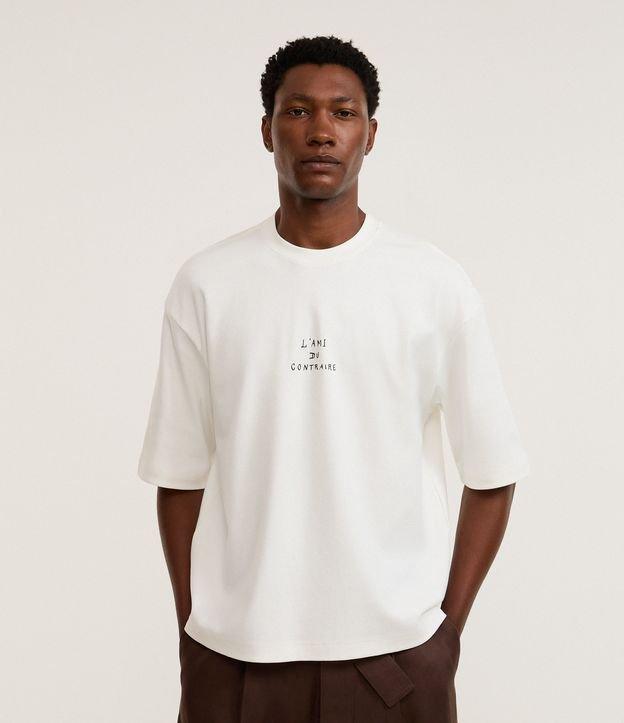 Camiseta Boxy em Cotton com Estampa Frente e Costas Art Noveau - 1