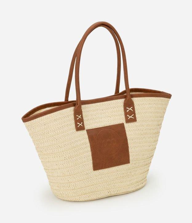 Bolsa de Praia em Palha com Alça e Detalhes em PU - 1