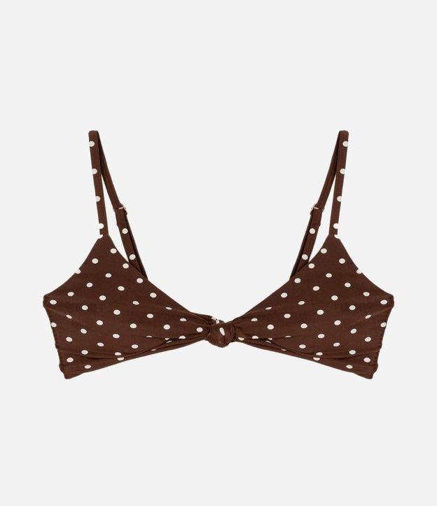 Biquíni Top Triângulo Fixo em Microfibra Poá com Nózinho - 1