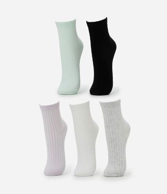 Kit 05 Meias Cano Médio em Algodão