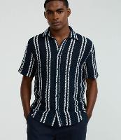 Camisa em Tricô com Estampa de Listras e Texturizadas - 1