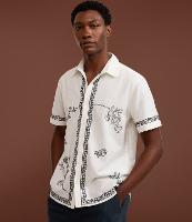 Camisa Comfort em Algodão com Bordado Floral - 1