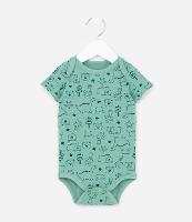 Body Infantil com Estampa de Urso e Dino - Tam 0 a 18 Meses - 1