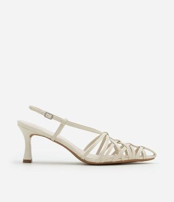 Sapato Scarpin Slingback com Multi Tiras