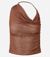 Blusa em Tule com com Decote Degagê Assimétrico - 1