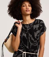 Blusa em Ribana com Estampa Abstrata - 1