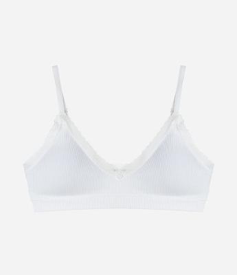 Sutiã Top Seamless Texturizado com Rendinha