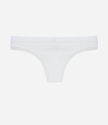 Calcinha Biquíni Fio Seamless Texturizado com Renda