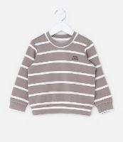 Blusão Infantil com Estampa de Listras Fio Tinto e Bordado - Tam 1 a 6 Anos - 1