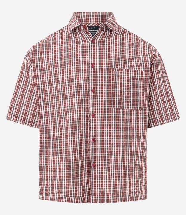 Camisa Oversized em Tricoline com Estampa Xadrez - 1