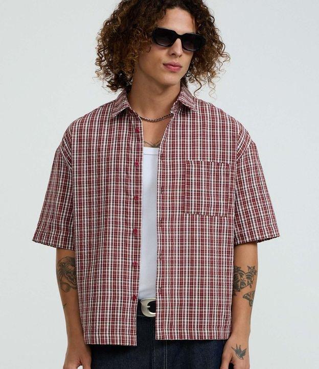 Camisa Oversized em Tricoline com Estampa Xadrez - 2