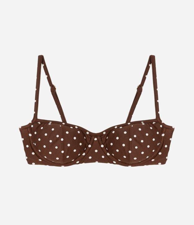 Biquíni Top Meia Taça em Microfibra com Estampa Poá - 1