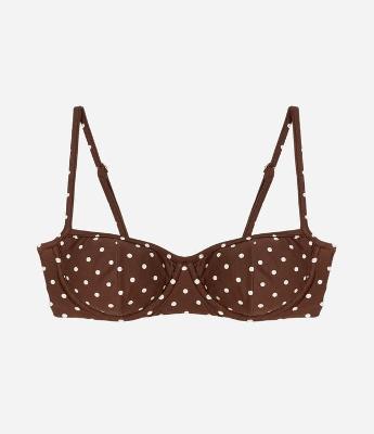 Biquíni Top Meia Taça em Microfibra com Estampa Poá