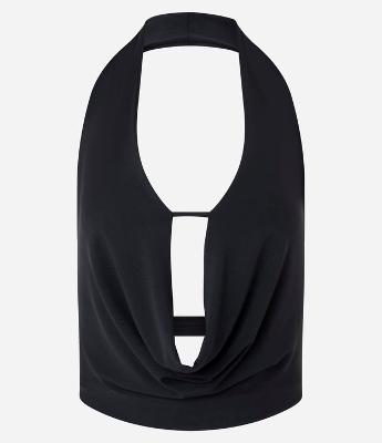 Blusa Frente Única em Microfibra com Decote Profundo