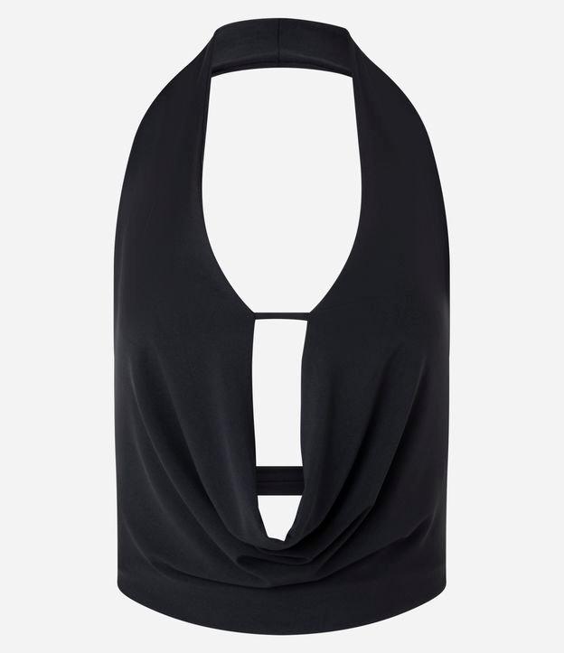 Blusa Frente Única em Microfibra com Decote Profundo - 1