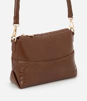 Bolsa Transversal Média com Textura Croco - 1