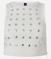 Blusa Cropped em Bengaline com Tachas Metalizadas - 1