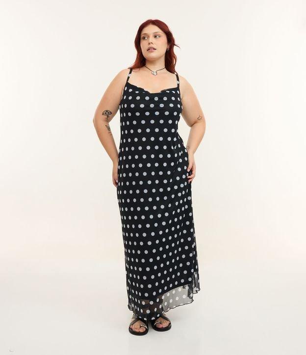 Vestido Alcinha em Tule com Estampa Poá Curve & Plus Size - 1
