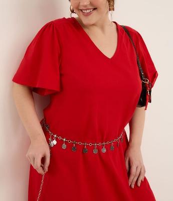 Cinto Estreito em Metal com Medalhas Curve & Plus Size