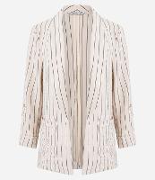 Blazer em Airflow com Listras Verticais de Fio Tinto - 1