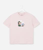 Camiseta Infantil Oversized com Estampa Havaiana Lilo e Stitch - Tam 5 a 14 Anos - 1