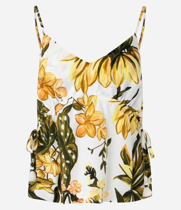 Blusa em Viscose com Alças Finas e Estampa Floral - 1