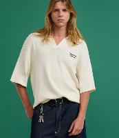 Camisa Polo Oversized em Tricô com Estampa Lettering Newport Breeze - 1