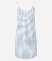 Camisola em Viscolycra com Alcinha e Estampa Xadrez Vichy - 1