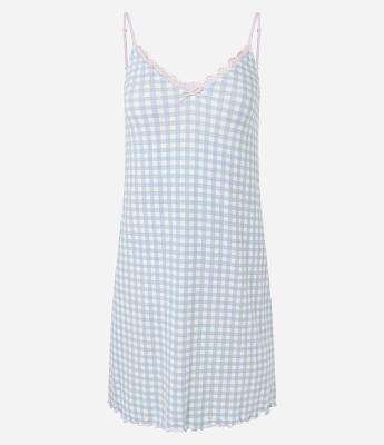 Camisola em Viscolycra com Alcinha e Estampa Xadrez Vichy