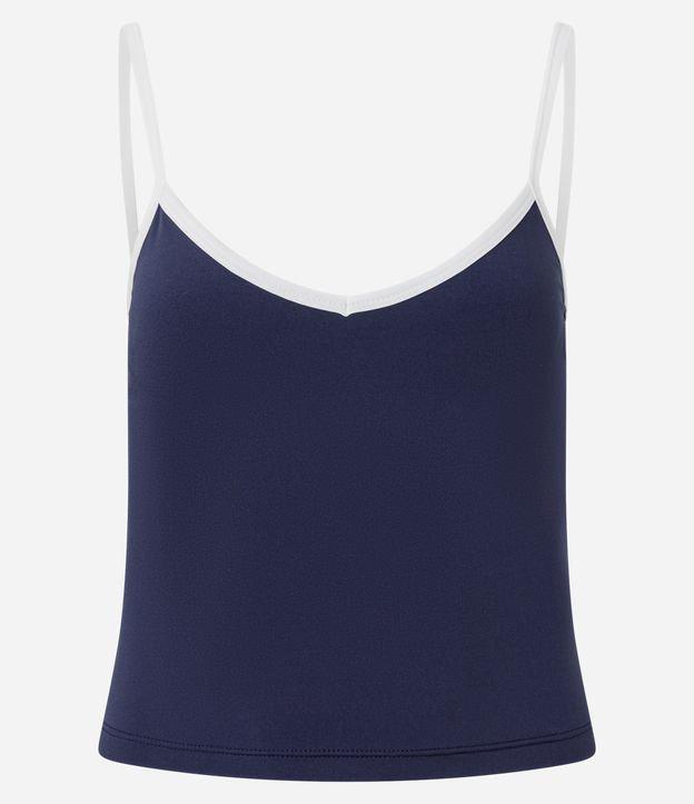 Blusa em Microfibra com Alças Finas e Viés Contrastantes - 1