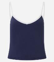 Blusa em Microfibra com Alças Finas e Viés Contrastantes - 1