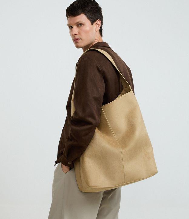 Bolsa Tote em Suede com Bolso Interno - 2