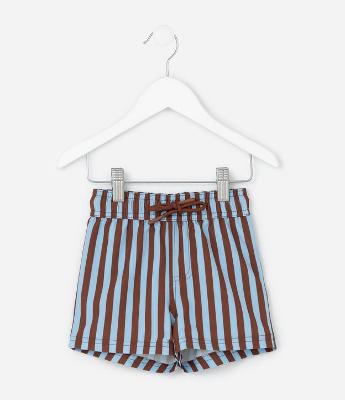 Bermuda de Banho Infantil com Estampa de Listras  - Tam 1 a 6 Anos