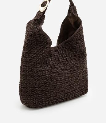 Bolsa de Praia Saco de Palha com Fivela Metalizada