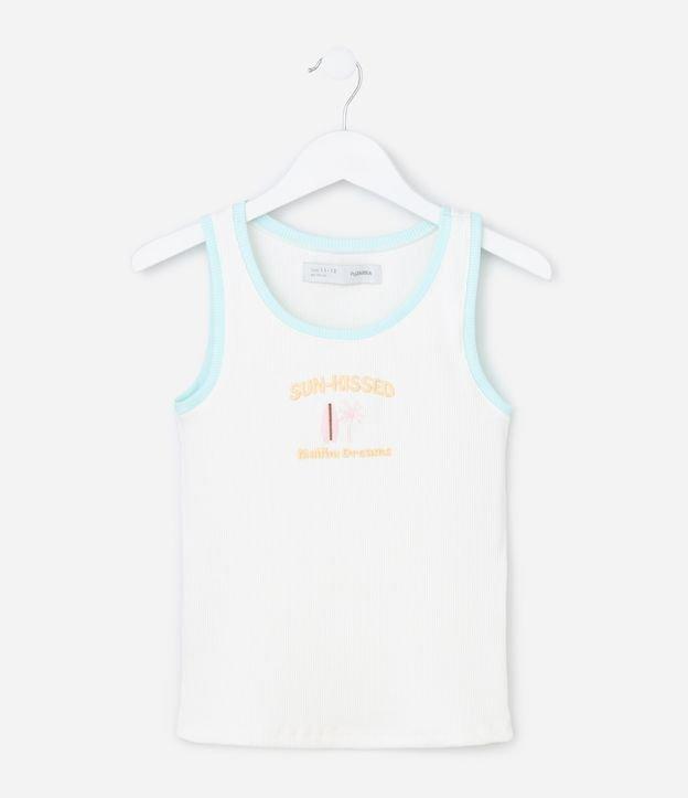 Regata Infantil em Ribana com Bordado Praiano - Tam 5 a 14 Anos - 1