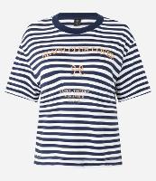 Blusa Slim em Algodão com Listras e Bordado Beach Club - 1