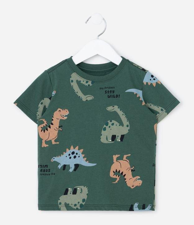 Camiseta Infantil com Estampa de Dinos - Tam 1 a 6 Anos - 1