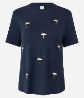 Blusa Slim em Viscolycra com Bordado de Guarda Sol - 1