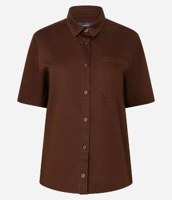 Camisa em Sarja com Bolso no Peito