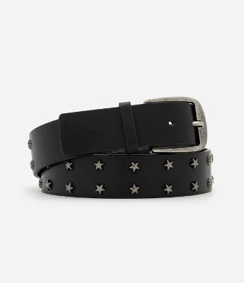 Cinto em PU com Tachinhas de Estrelas e Fivela de Metal