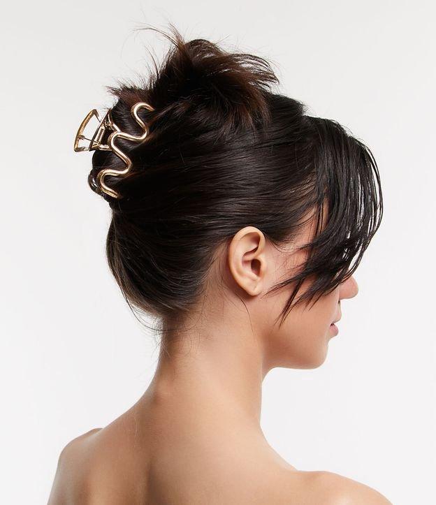 Piranha de Cabelo em Metal com Design Ondulado - 1