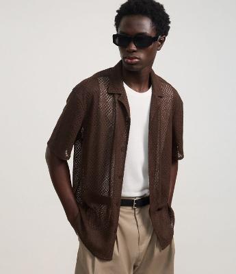 Camisa Boxy de Tule Bordado