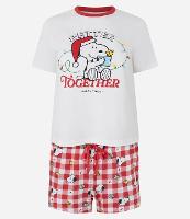 Pijama Short Doll em Cotton com Estampa Snoopy Natalino e Short Xadrez - 1
