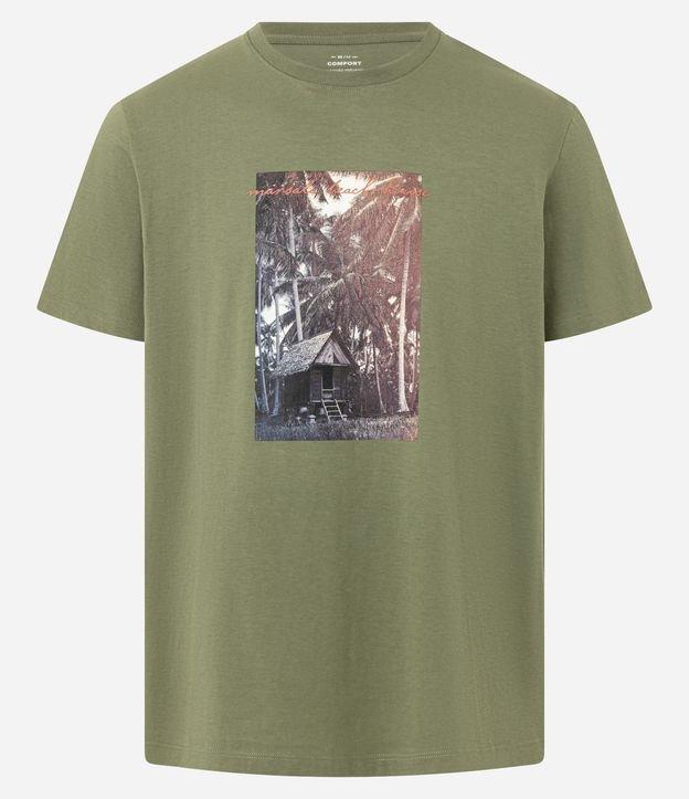 Camiseta Comfort em Algodão com Estampa de Paisagem - 1