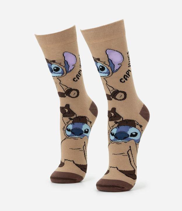 Meia Cano Longo em Algodão com Estampa Stitch Vestido de Capivara - 2