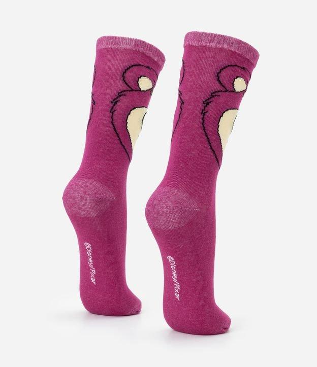Meia Cano Alto em Algodão com Estampa Lotso Toy Story - 1