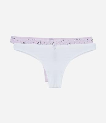 Kit 02 Calcinha Biquíni String em Microfibra com Fio Duplo